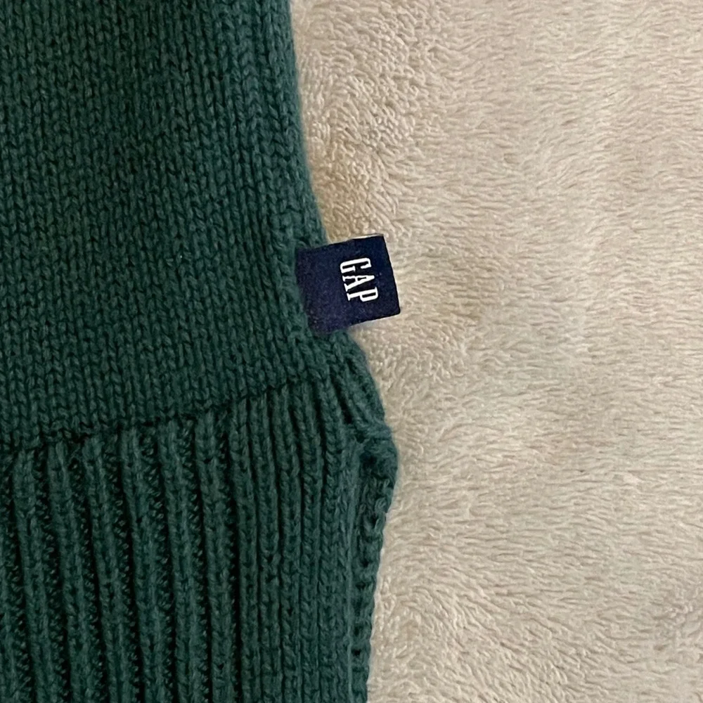 Vintage Gap Womens Large‎ Green Ribbed Hem Crewneck Long Sleeve Pullover Sweater